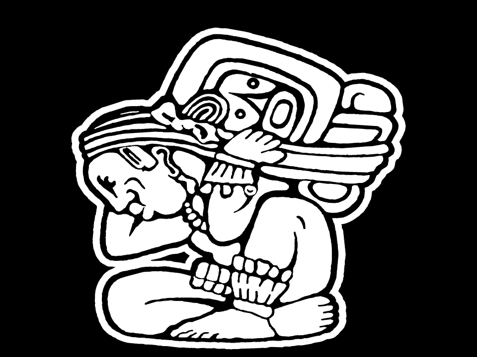 Mayan Keeper of Time BW