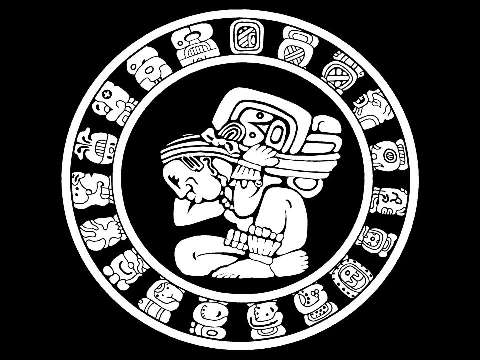 Mayan Calendario BW